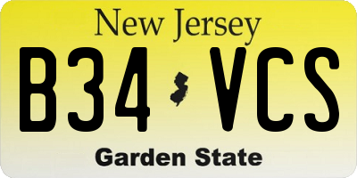 NJ license plate B34VCS