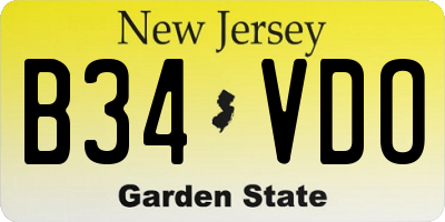 NJ license plate B34VDO