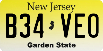 NJ license plate B34VEO