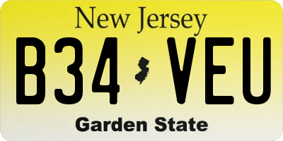 NJ license plate B34VEU