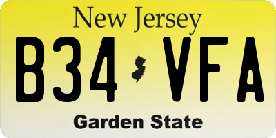 NJ license plate B34VFA