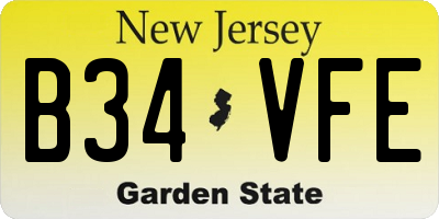 NJ license plate B34VFE