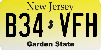 NJ license plate B34VFH