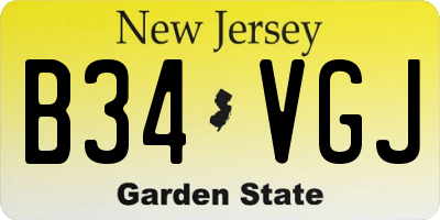 NJ license plate B34VGJ