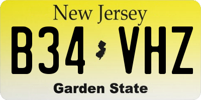 NJ license plate B34VHZ