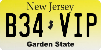 NJ license plate B34VIP