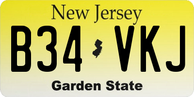 NJ license plate B34VKJ