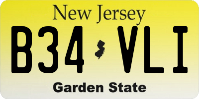 NJ license plate B34VLI