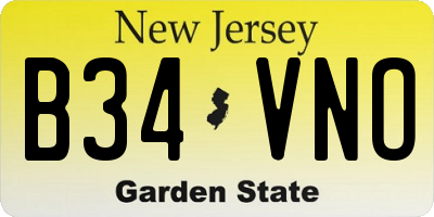 NJ license plate B34VNO