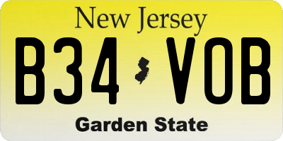 NJ license plate B34VOB
