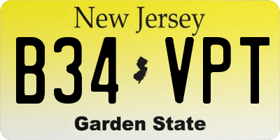 NJ license plate B34VPT