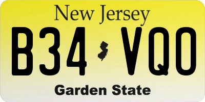NJ license plate B34VQO