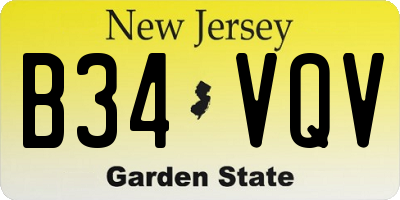 NJ license plate B34VQV