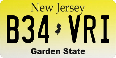 NJ license plate B34VRI