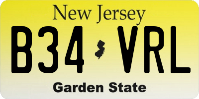 NJ license plate B34VRL