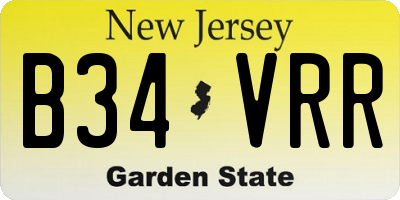 NJ license plate B34VRR