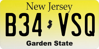 NJ license plate B34VSQ
