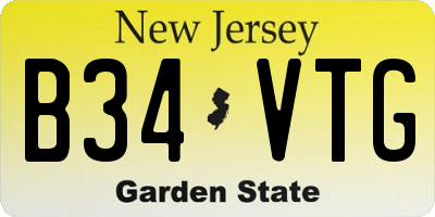 NJ license plate B34VTG