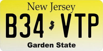 NJ license plate B34VTP