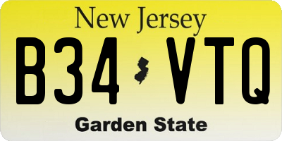 NJ license plate B34VTQ