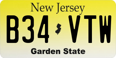 NJ license plate B34VTW