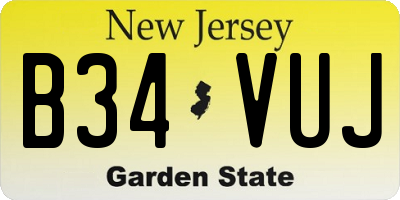 NJ license plate B34VUJ