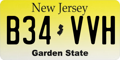 NJ license plate B34VVH