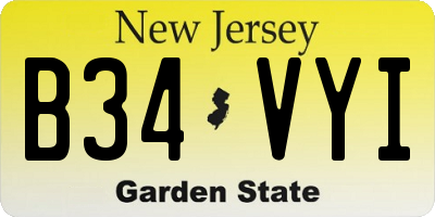 NJ license plate B34VYI
