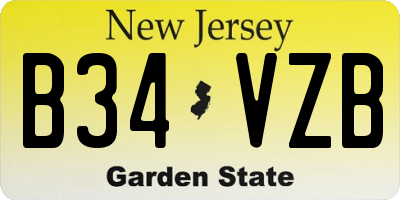 NJ license plate B34VZB