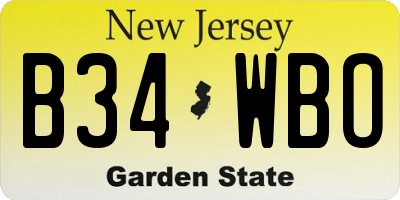 NJ license plate B34WBO