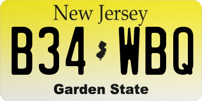 NJ license plate B34WBQ