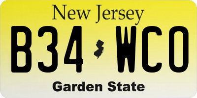 NJ license plate B34WCO