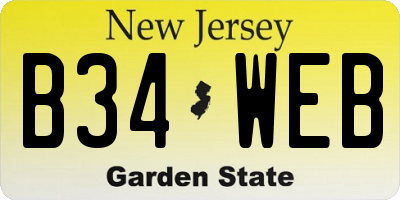 NJ license plate B34WEB