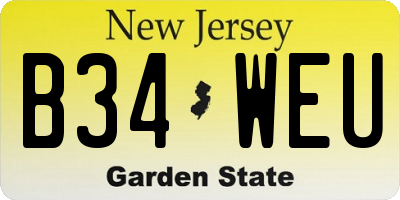 NJ license plate B34WEU