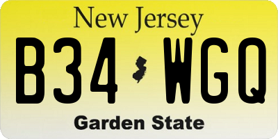 NJ license plate B34WGQ