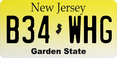 NJ license plate B34WHG