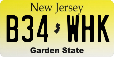 NJ license plate B34WHK