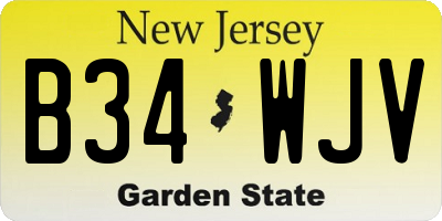 NJ license plate B34WJV