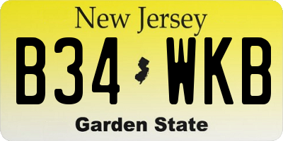 NJ license plate B34WKB