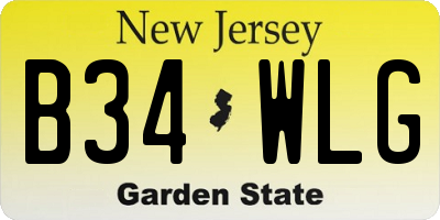 NJ license plate B34WLG
