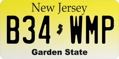 NJ license plate B34WMP