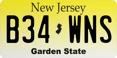 NJ license plate B34WNS