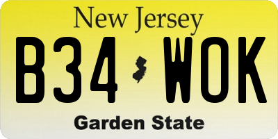 NJ license plate B34WOK
