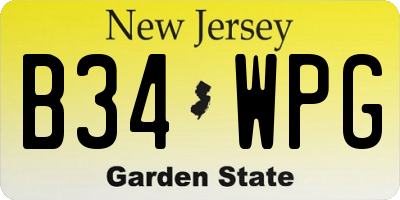 NJ license plate B34WPG