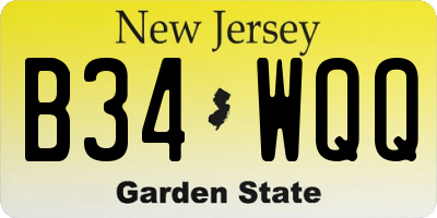 NJ license plate B34WQQ