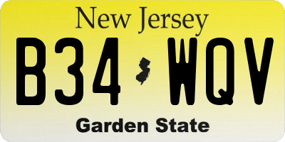 NJ license plate B34WQV