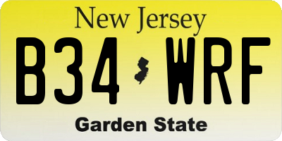 NJ license plate B34WRF