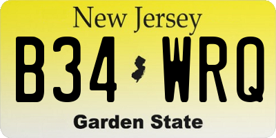 NJ license plate B34WRQ