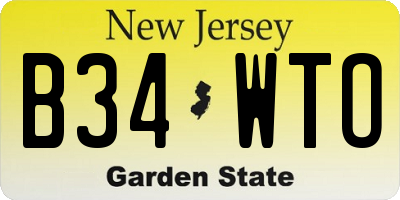 NJ license plate B34WTO