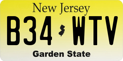 NJ license plate B34WTV